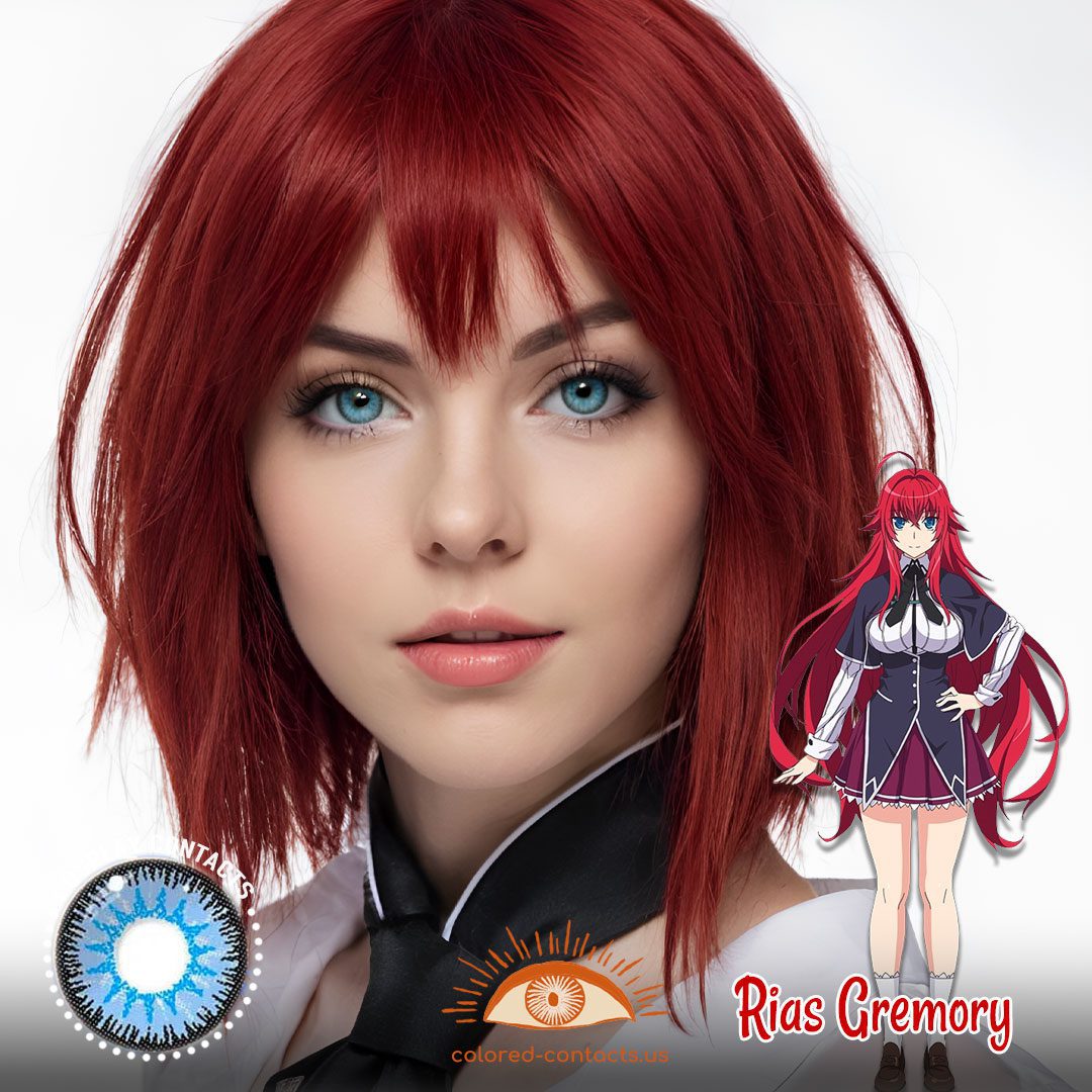 High School DxD: Rias Gremory Cosplay Blue Contact Lenses - image 1