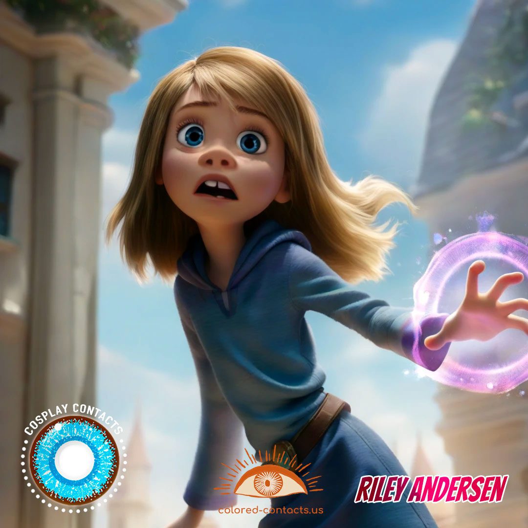Inside Out: Riley Andersen Cosplay Blue Contact Lenses - image 1