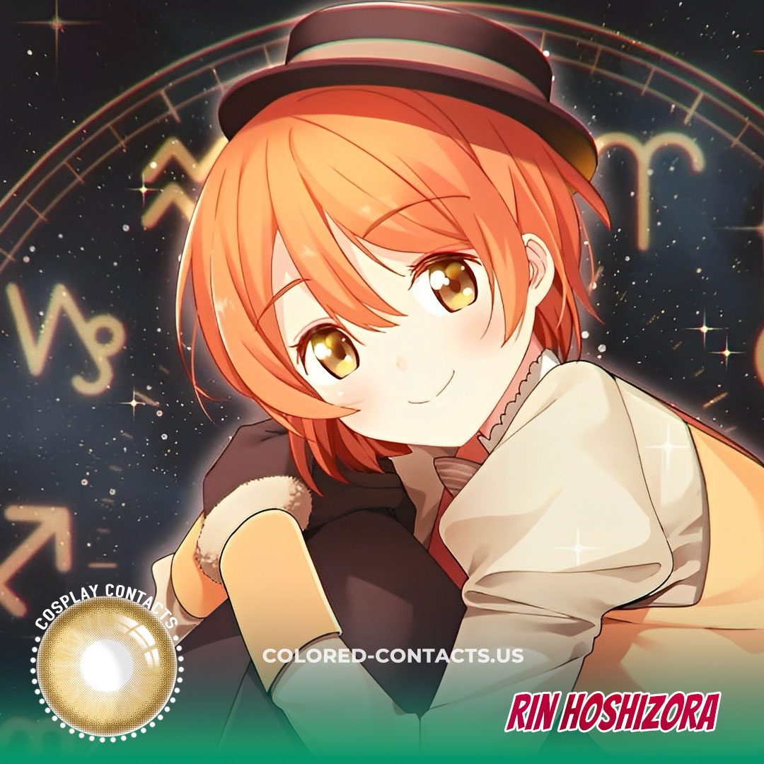 Rin Hoshizora Cosplay Contact Lenses - Brown Contacts - image 1