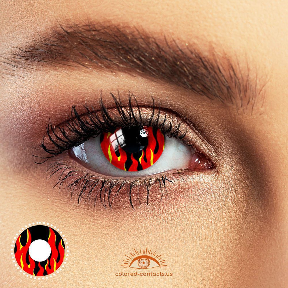 Rock Lee Flaming Fire Eye Colored Contacts - image 1