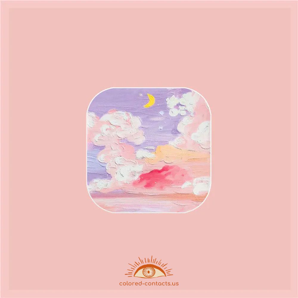 Romantic Clouds Oil Painting Contact Lens Case - image 1