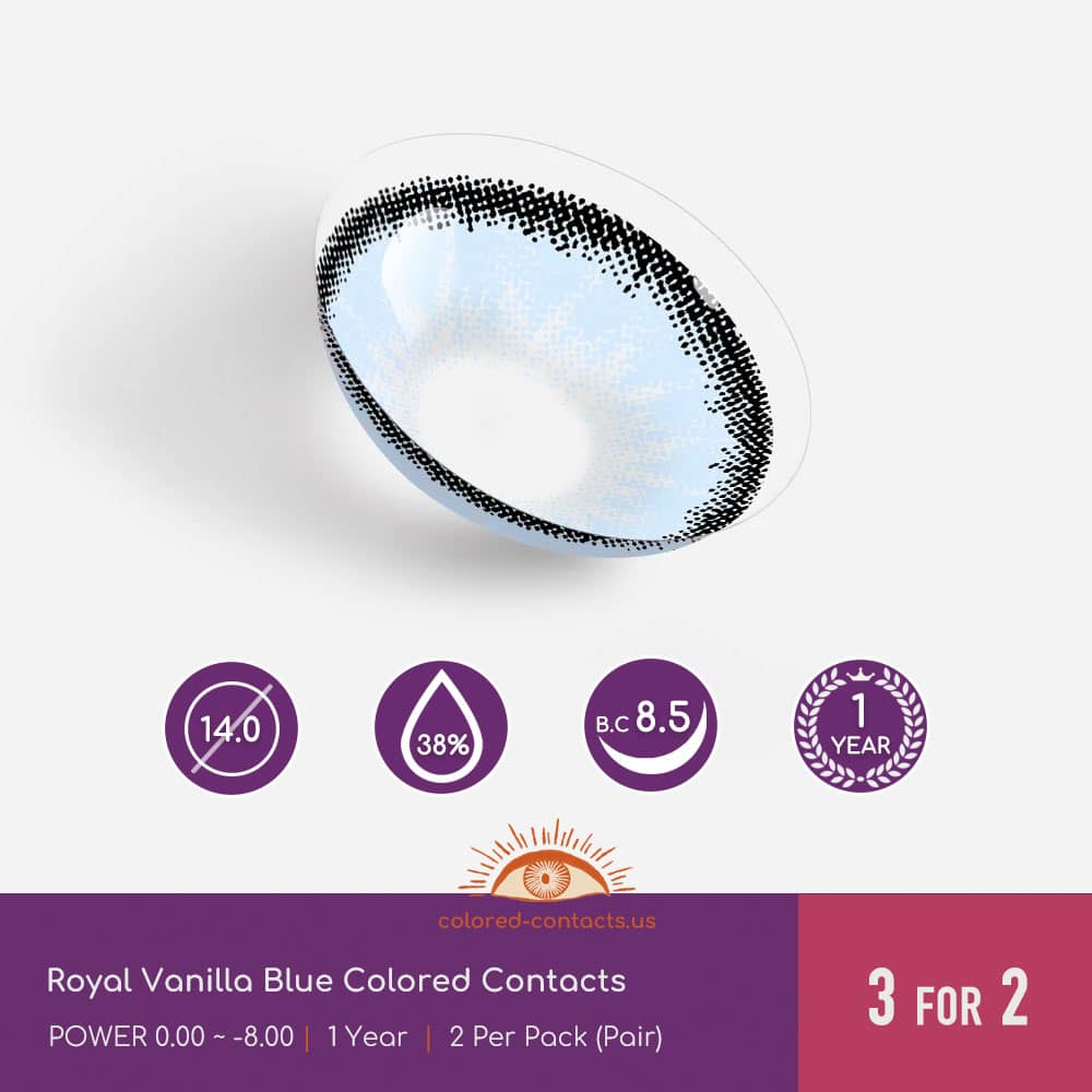 Royal Vanilla Blue Colored Contacts - thumbnail 2
