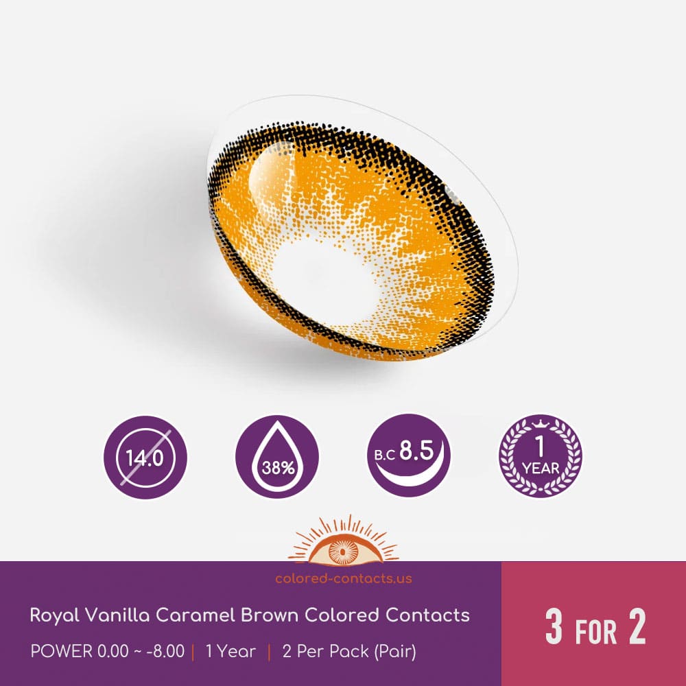 Royal Vanilla Caramel Brown Colored Contacts - thumbnail 2