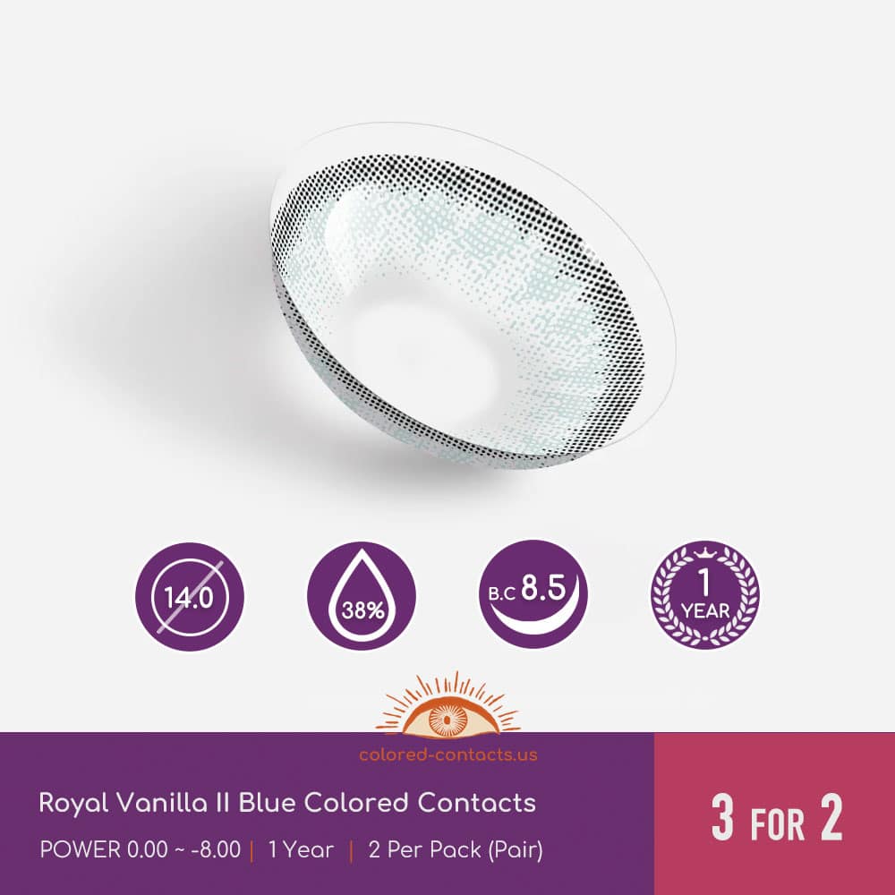 Royal Vanilla II Blue Colored Contacts - thumbnail 2