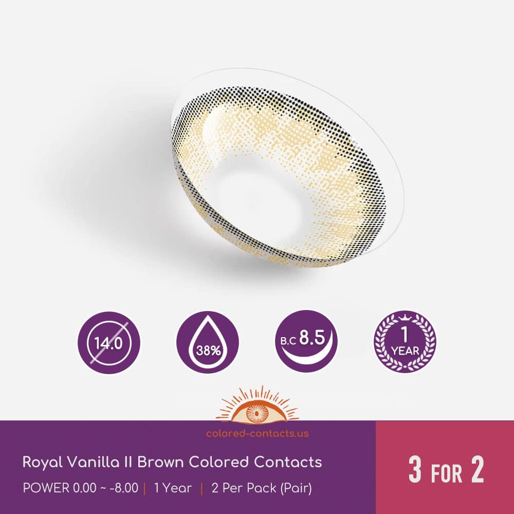 Royal Vanilla II Brown Colored Contacts - thumbnail 2