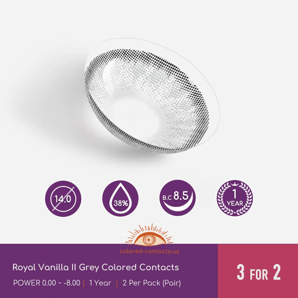 Royal Vanilla II Grey Colored Contacts - thumbnail 2