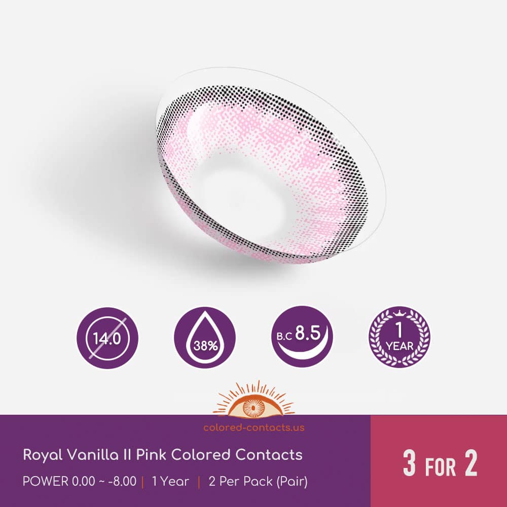 Royal Vanilla II Pink Colored Contacts - thumbnail 2
