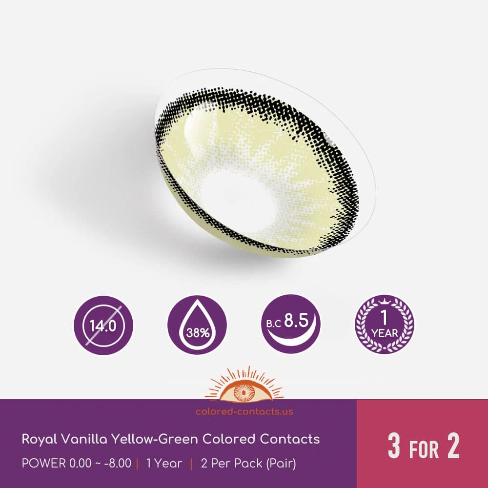 Royal Vanilla Yellow-Green Colored Contacts - thumbnail 2