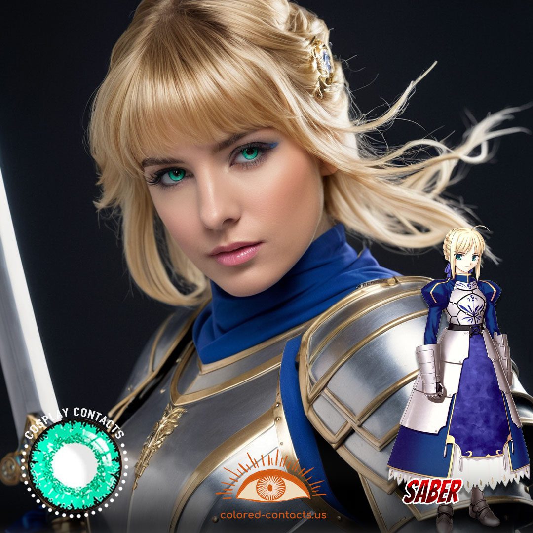 Fate/stay night: Saber Cosplay Opal Green Contact Lenses - image 1