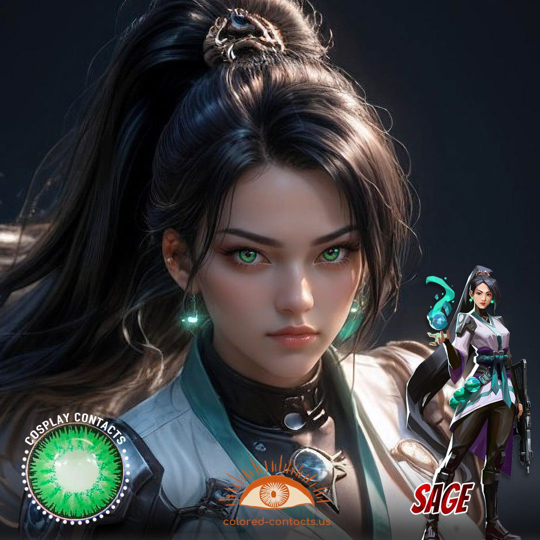 Valorant Sage Cosplay Green Contact Lenses - image 1
