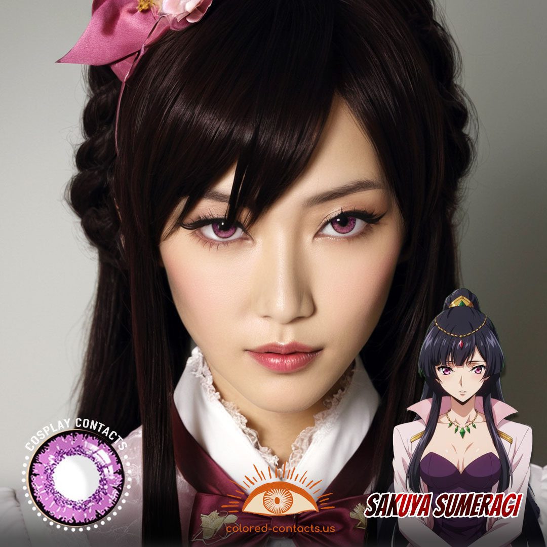Code Geass: Sakuya Sumeragi Cosplay Violet Contact Lenses - image 1