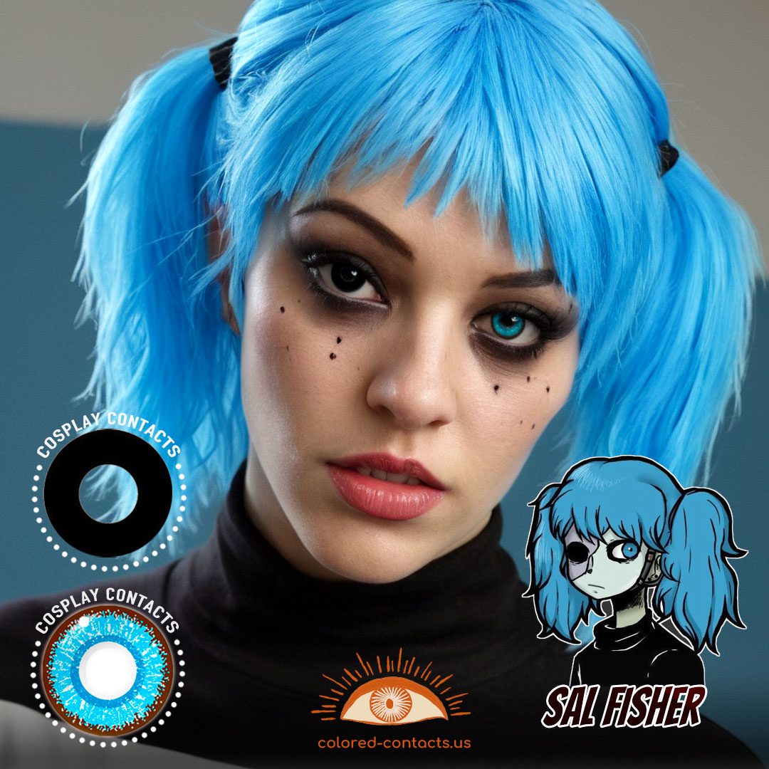 Sally Face: Sal Fisher Cosplay Wig - Blue Wig - thumbnail 2