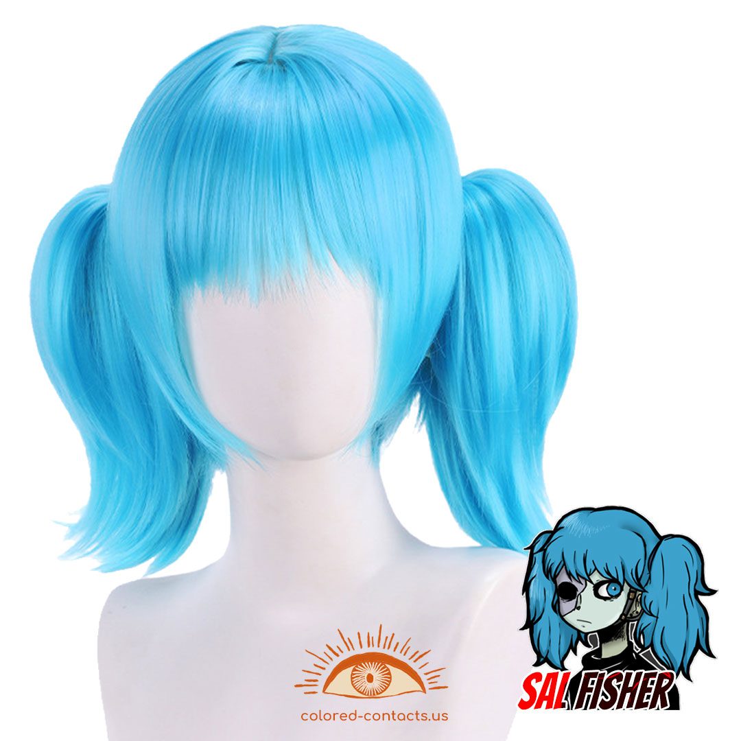 Sally Face: Sal Fisher Cosplay Wig - Blue Wig - image 1