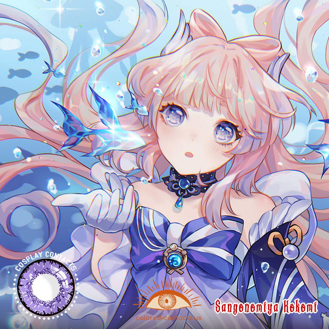 Genshin Impact Sangonomiya Kokomi Cosplay Contacts - image 1