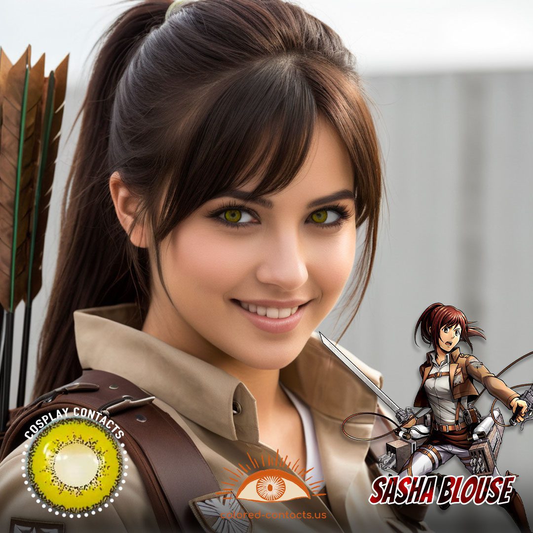 Attack on Titan: Sasha Blouse Cosplay Brown Contact Lenses - image 1