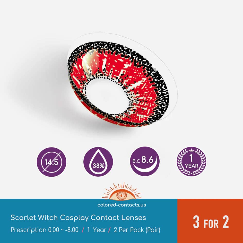 Scarlet Witch Cosplay Contact Lenses - thumbnail 3