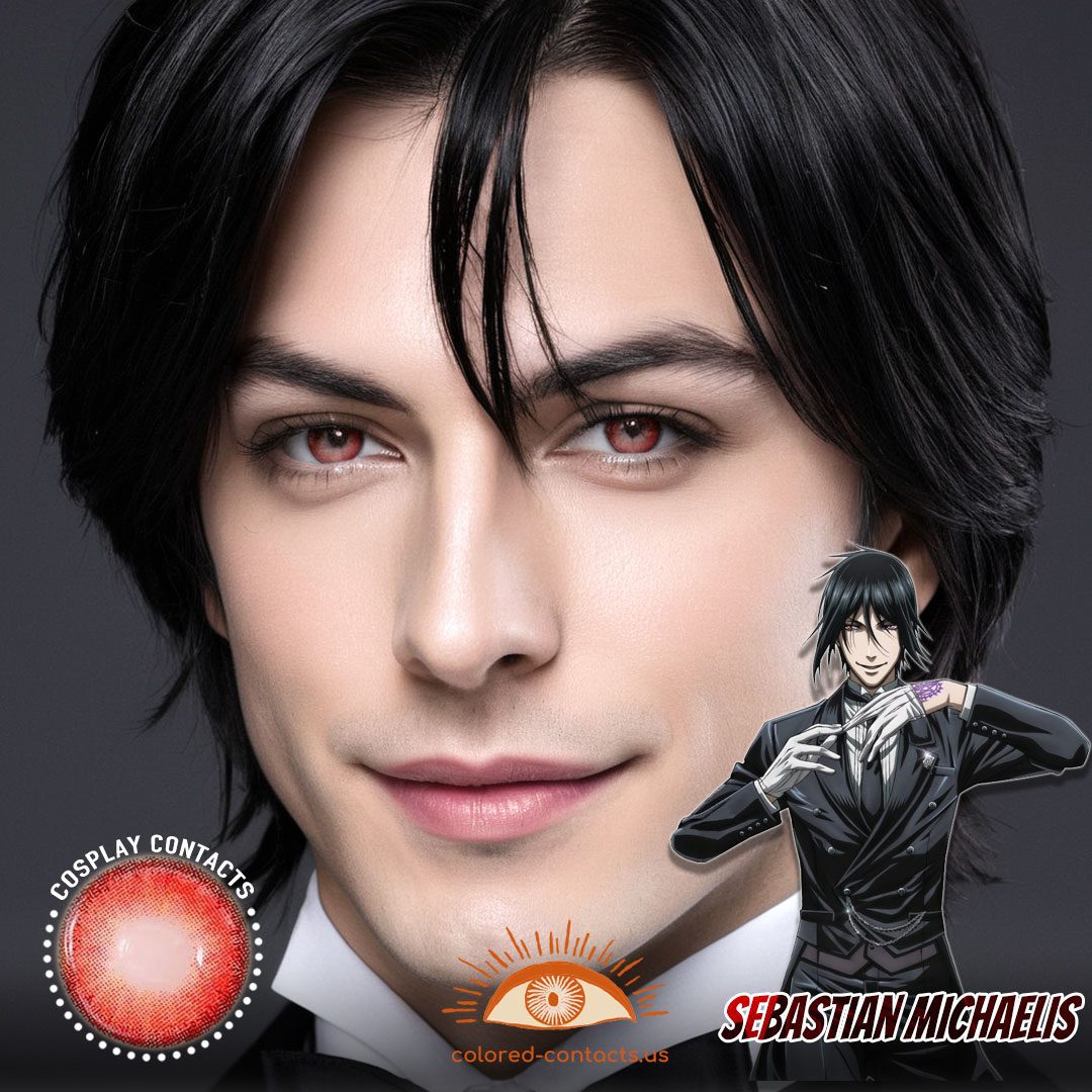 Kuroshitsuji: Sebastian Michaelis Cosplay Red Contact Lenses - image 1