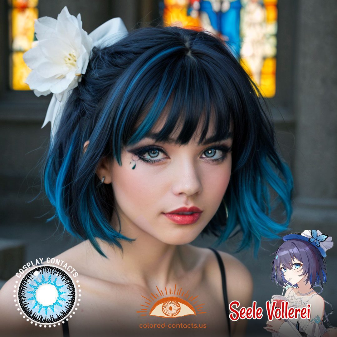 Honkai Impact 3rd: Seele Vollerei Cosplay Blue Contact Lenses - image 1