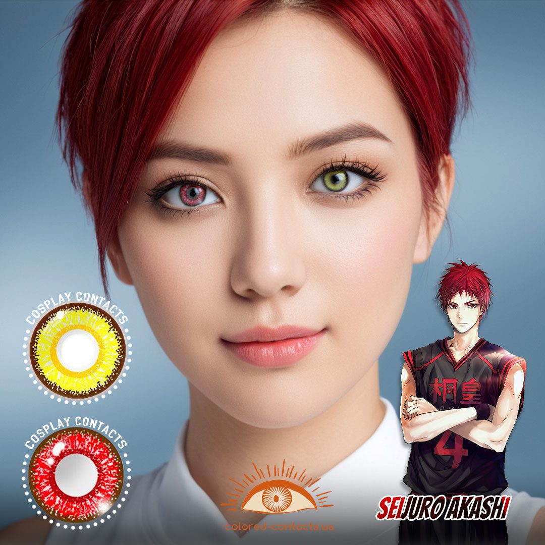 Kuroko no Basuke: Seijuro Akashi Cosplay Heterochromia Contact Lenses - image 1