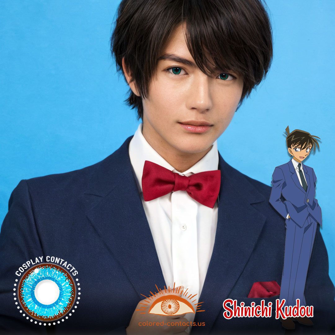 Detective Conan: Shinichi Kudou Cosplay Blue Eye Contact Lenses - image 1