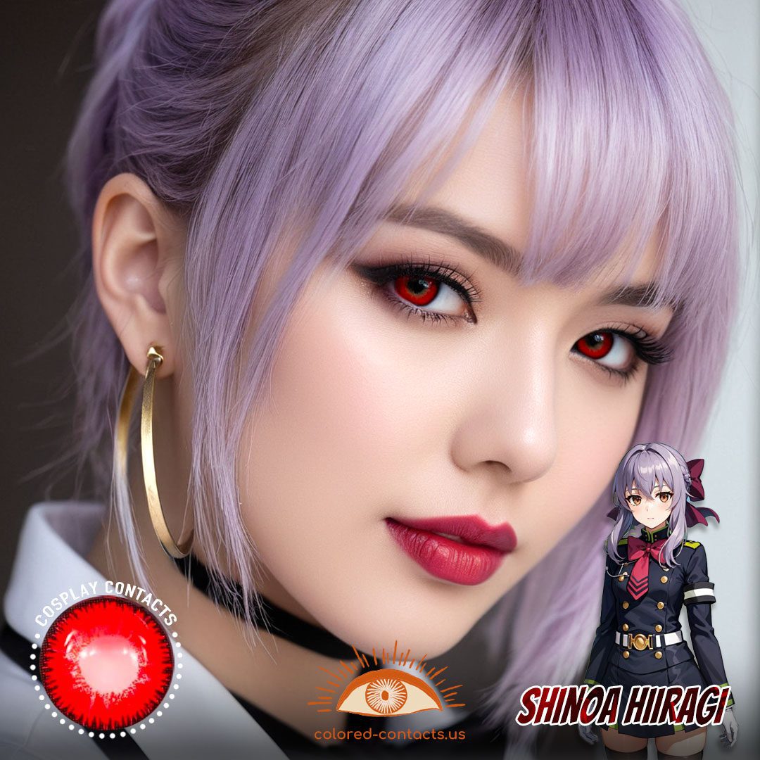 Owari no Seraph: Shinoa Hiiragi Cosplay Red Contact Lenses - image 1