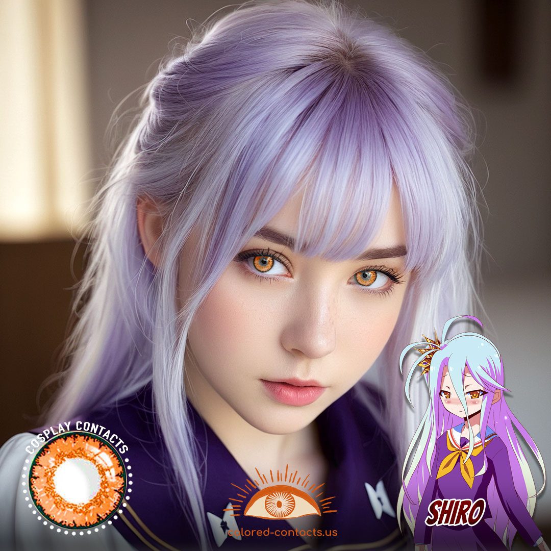 No Game No Life: Shiro Cosplay Orange Contact Lenses - image 1