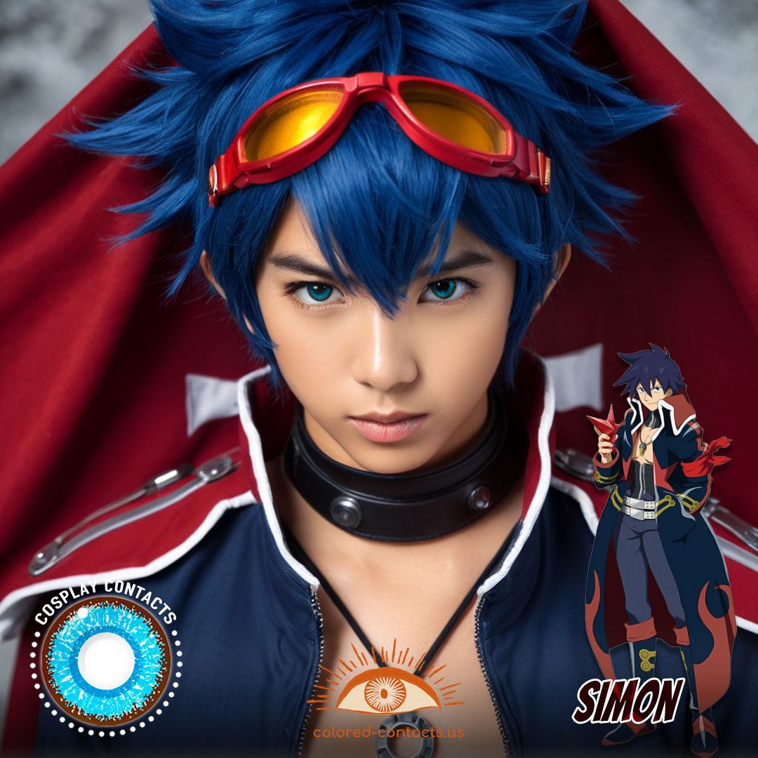 Gurren Lagann: Simon Cosplay Blue Contact Lenses - image 1