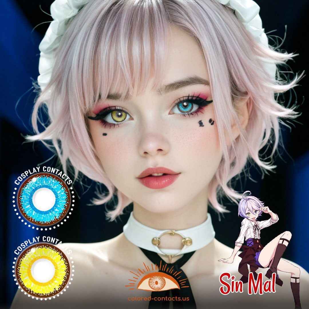 Honkai Impact 3rd: Sin Mal Cosplay Heterochromia Contact Lenses - image 1