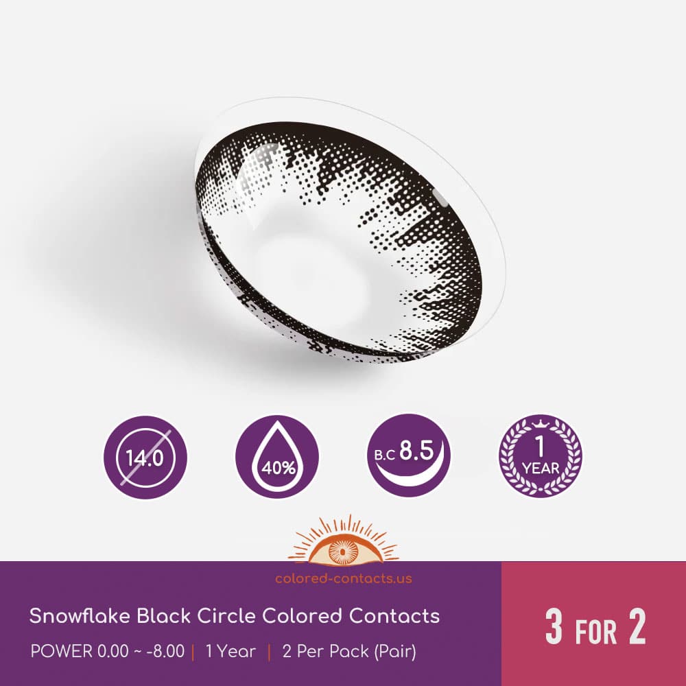 Snowflake Black Circle Colored Contacts - thumbnail 3