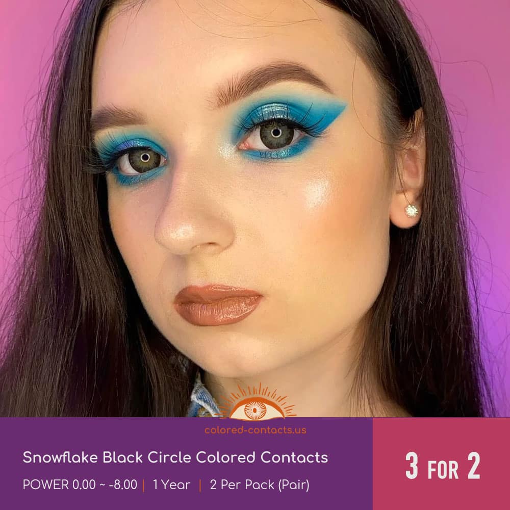 Snowflake Black Circle Colored Contacts - thumbnail 2