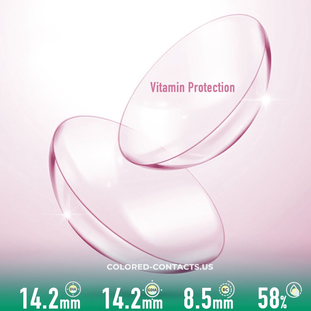 Soft Pink Clear Contacts - Vision Vitamin Protection - image 1