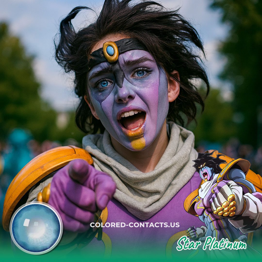 Star Platinum Cosplay Contact Lenses - image 1