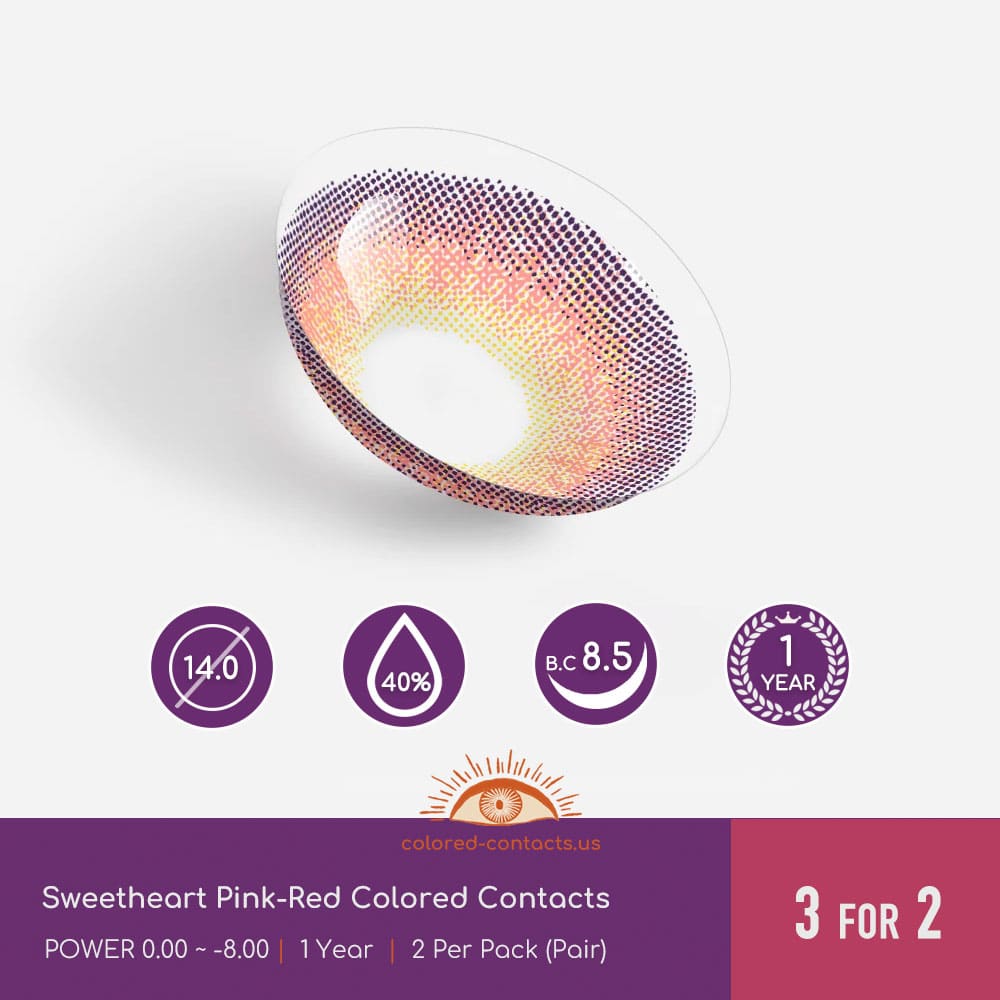 Sweetheart Pink-Red Colored Contacts - thumbnail 2