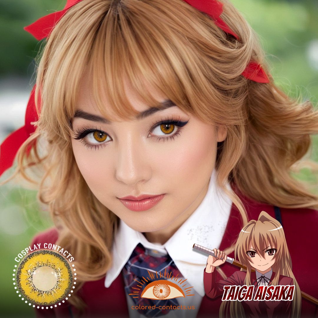 Toradora:Taiga Aisaka Cosplay Brown Contact Lenses - image 1