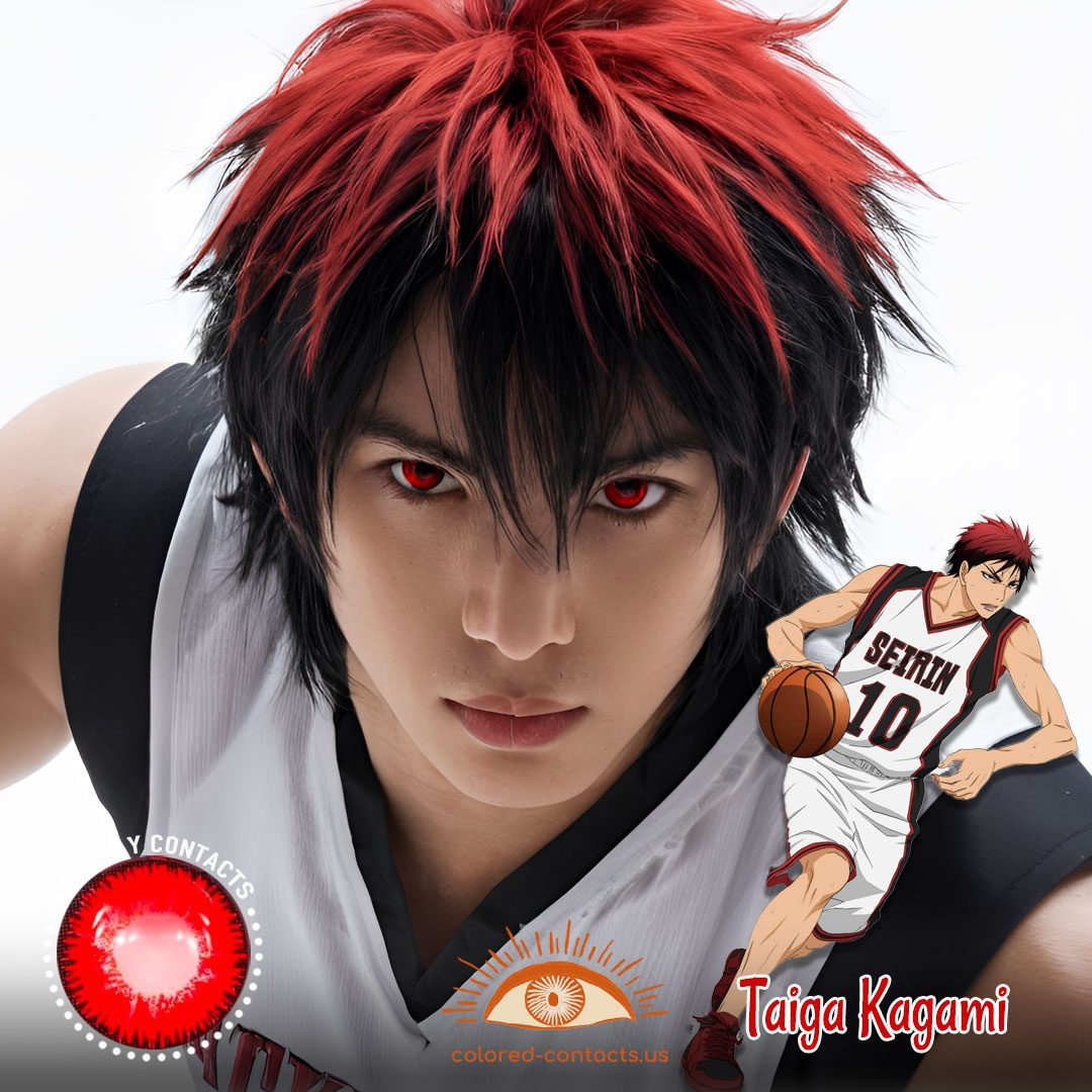 Kuroko no Basuke: Taiga Kagami Cosplay Red Contact Lenses - image 1