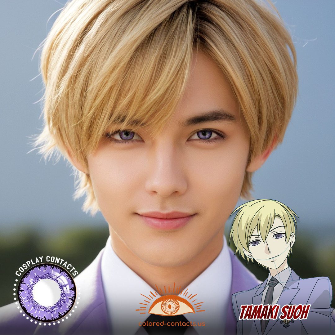 Ouran: Tamaki Suoh Cosplay Violet Contact Lenses - image 1