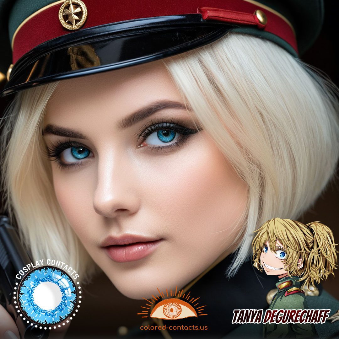 Tanya von Degurechaff Cosplay Blue Contact Lenses - image 1