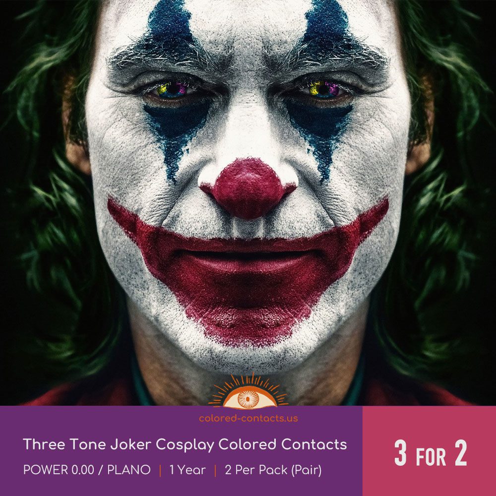 Three Tone Joker Cosplay Colored Contacts - thumbnail 2