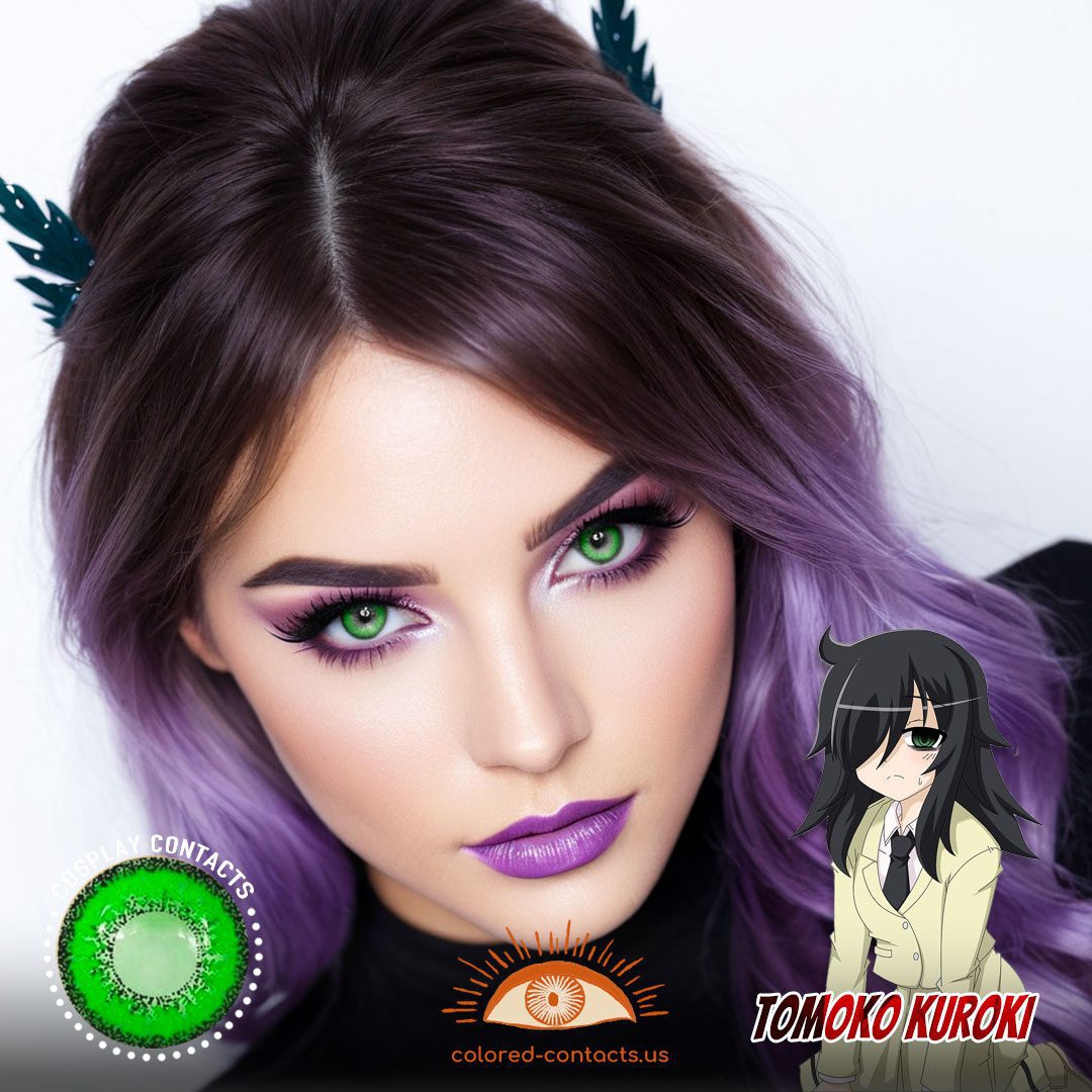 WataMote: Tomoko Kuroki Cosplay Green Contact Lenses - image 1