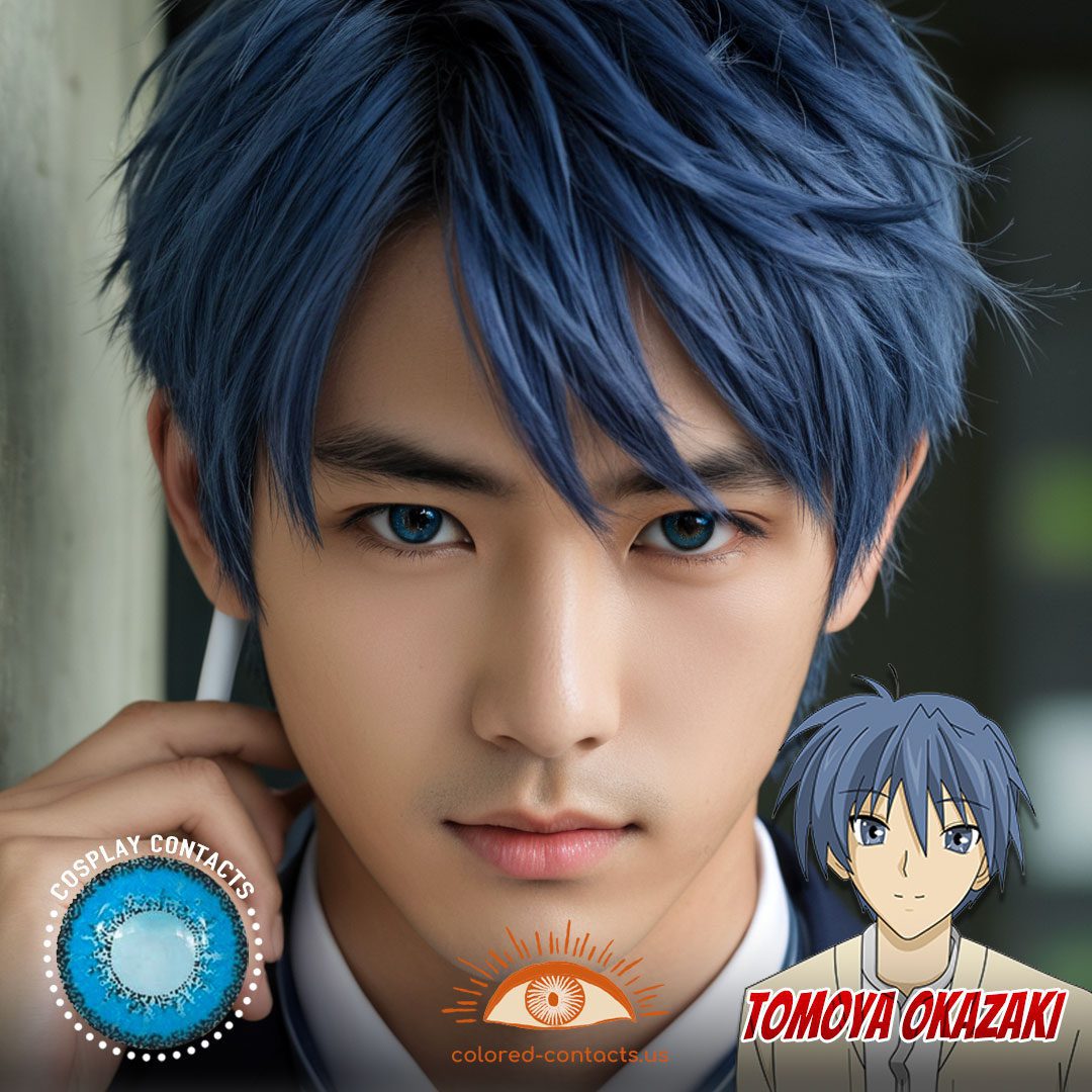 Clannad: Tomoya Okazaki Cosplay Blue Contact Lenses - image 1