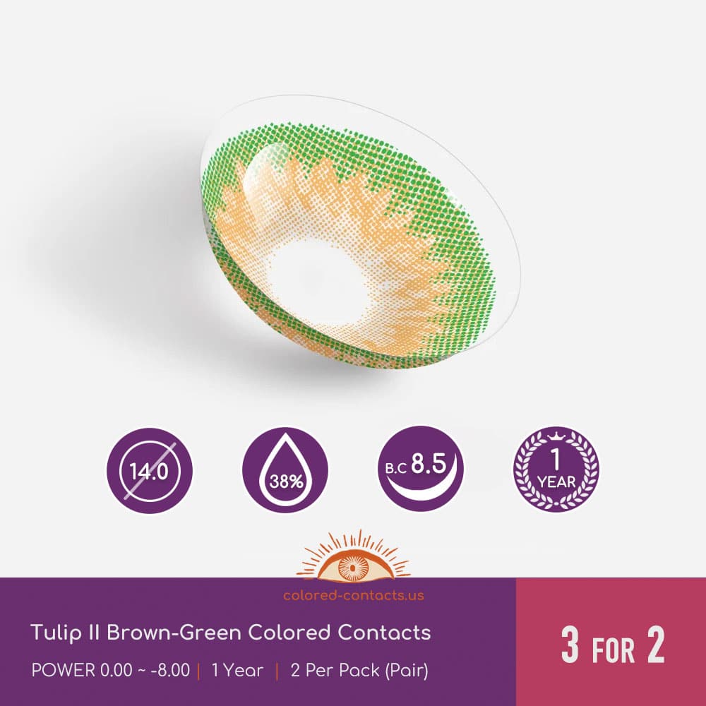 Tulip II Brown-Green Colored Contacts - thumbnail 2