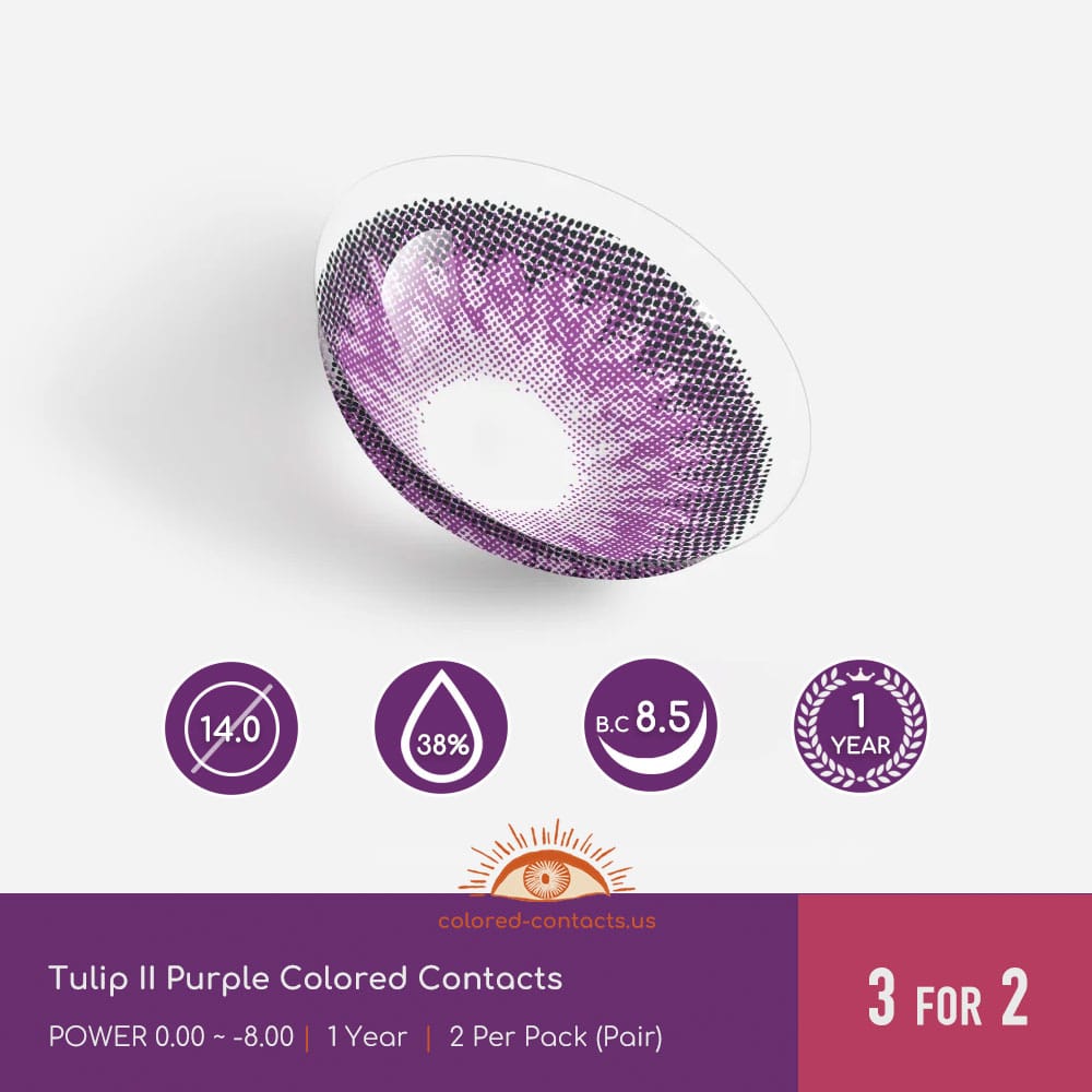 Tulip II Purple Colored Contacts - thumbnail 2