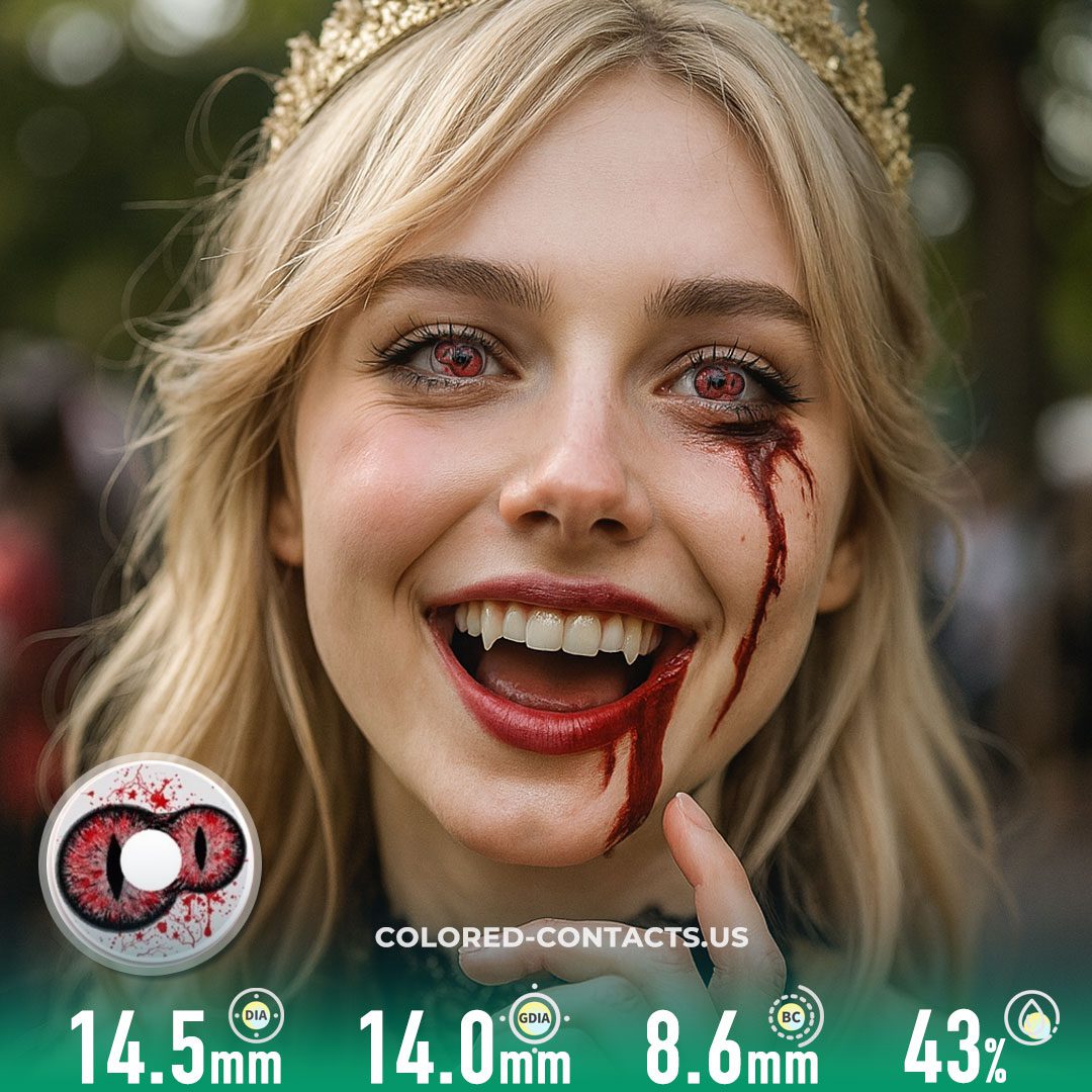 Twin Blood Pupil Contact Lenses | 4-Lens Pack - image 1