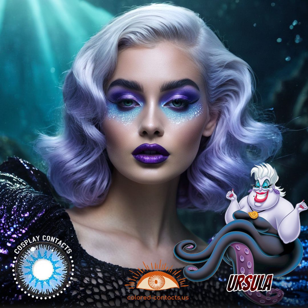 The Little Mermaid: Ursula Cosplay Blue Contact Lenses - image 1