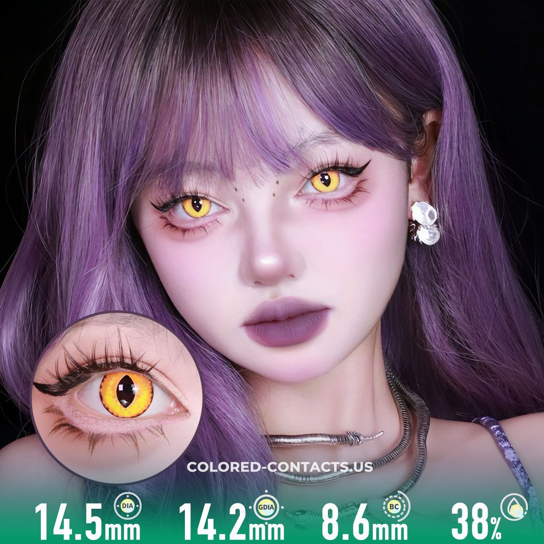 Vertical Slit Monster Yellow Colored Contacts - image 1