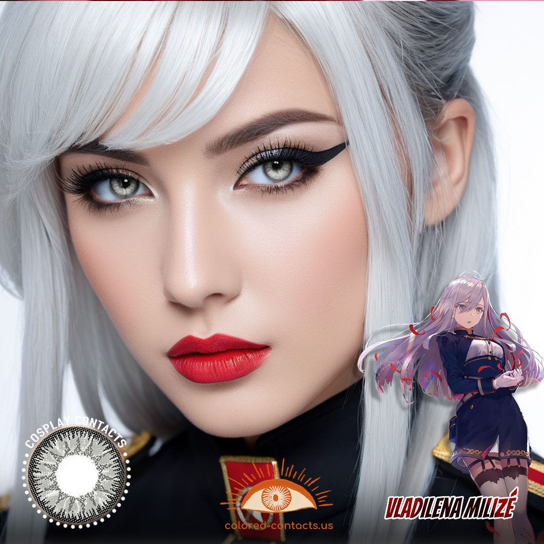 86 - Eighty Six: Vladilena Milizé Cosplay Silver Grey Contact Lenses - image 1