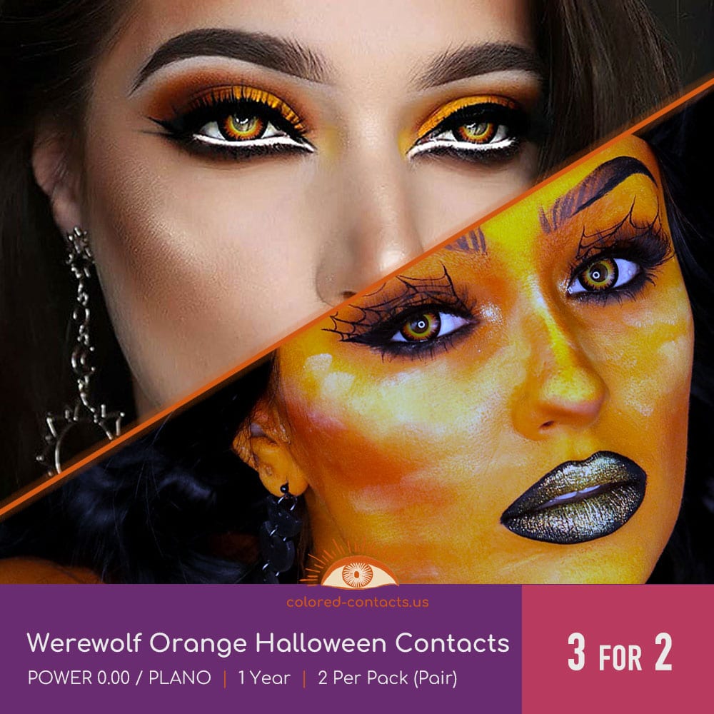 Werewolf Orange Halloween Contacts - thumbnail 2