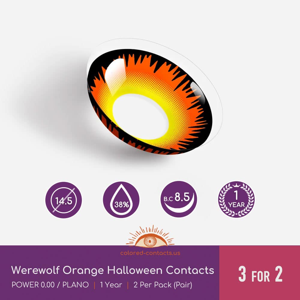 Werewolf Orange Halloween Contacts - thumbnail 4