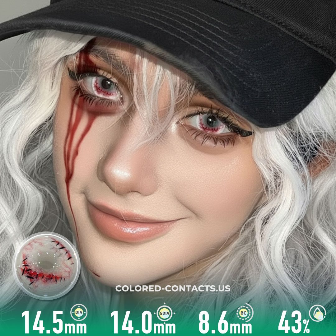 White Baseball Puppeteer Crazy Contact Lenses | 4-Lens Pack - image 1