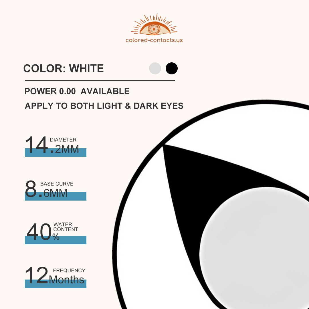 White Cat Eye Contacts - thumbnail 3